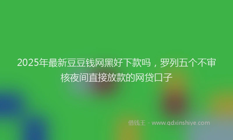 2025年最新豆豆钱网黑好下款吗，罗列五个不审核夜间直接放款的网贷口子