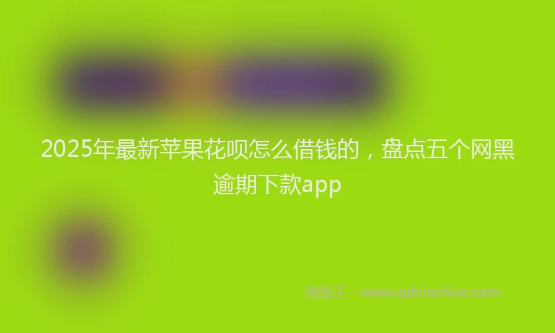 2025年最新苹果花呗怎么借钱的，盘点五个网黑逾期下款app