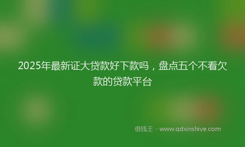 2025年最新证大贷款好下款吗，盘点五个不看欠款的贷款平台