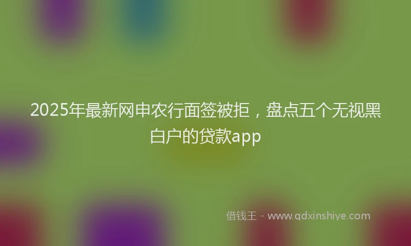 2025年最新网申农行面签被拒，盘点五个无视黑白户的贷款app