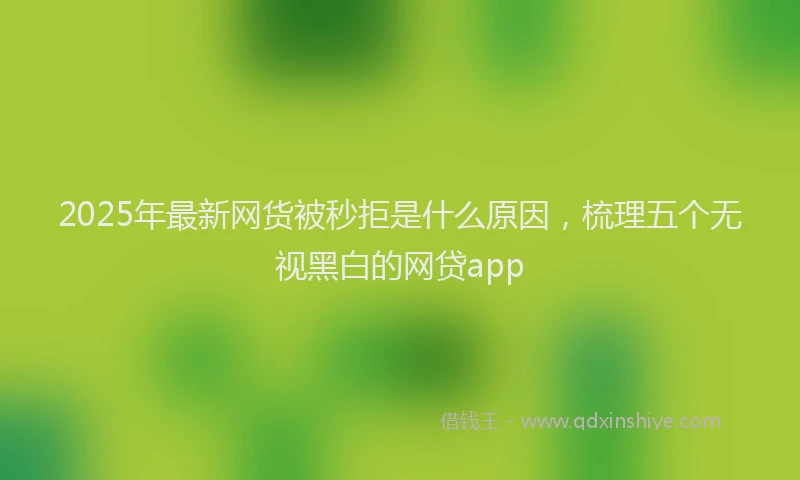 2025年最新网货被秒拒是什么原因，梳理五个无视黑白的网贷app