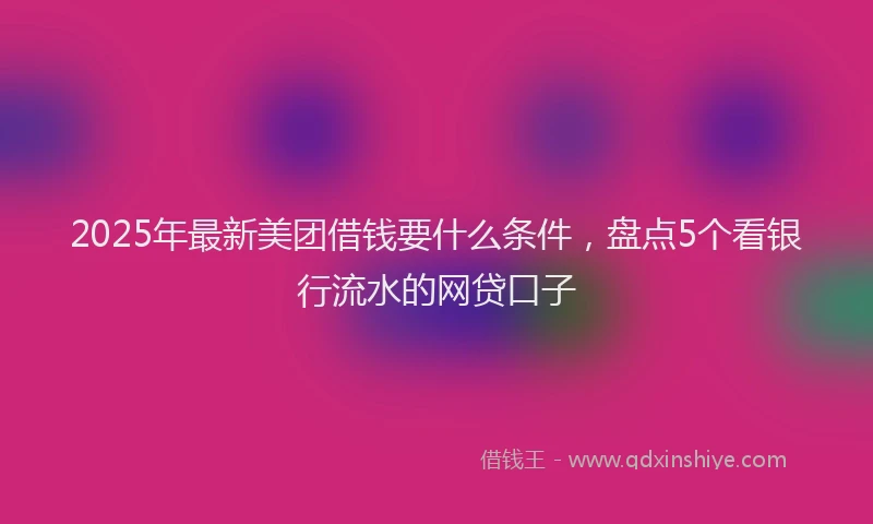 2025年最新美团借钱要什么条件，盘点5个看银行流水的网贷口子