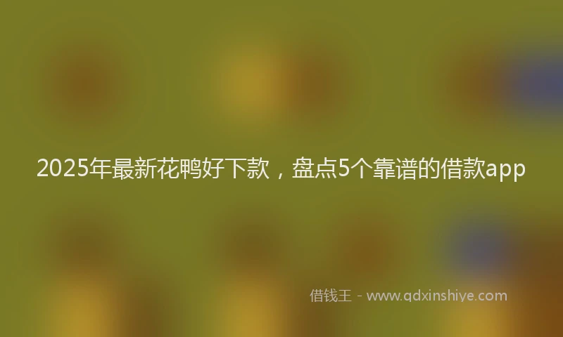 2025年最新花鸭好下款，盘点5个靠谱的借款app