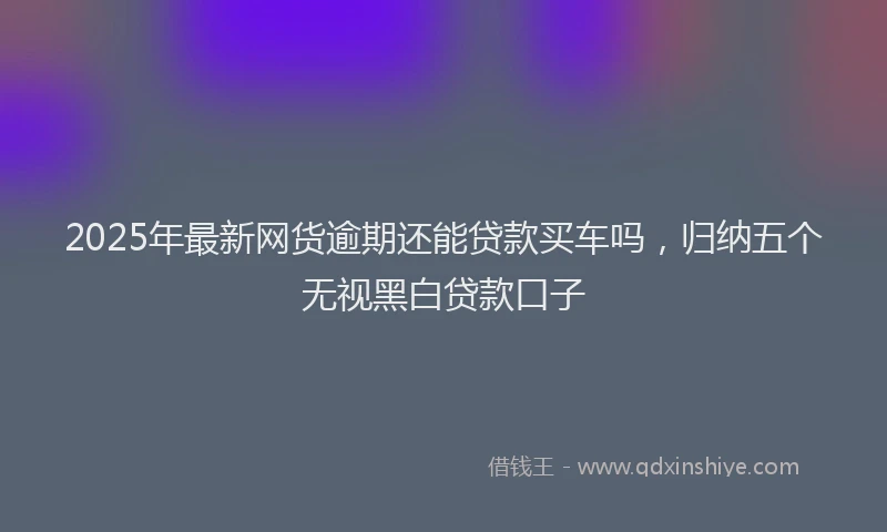2025年最新网货逾期还能贷款买车吗，归纳五个无视黑白贷款口子