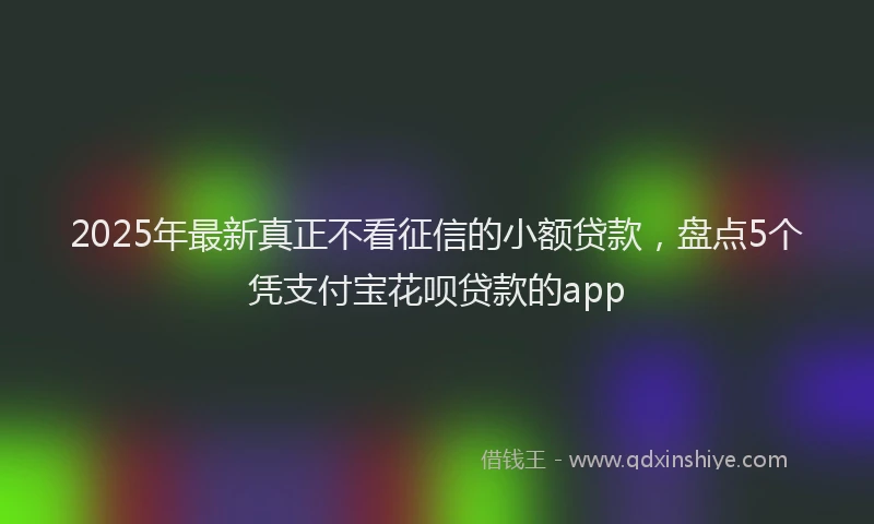 2025年最新真正不看征信的小额贷款，盘点5个凭支付宝花呗贷款的app