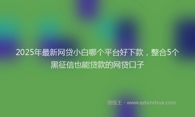 2025年最新网贷小白哪个平台好下款，整合5个黑征信也能贷款的网贷口子