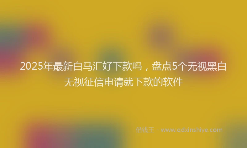 2025年最新白马汇好下款吗，盘点5个无视黑白无视征信申请就下款的软件