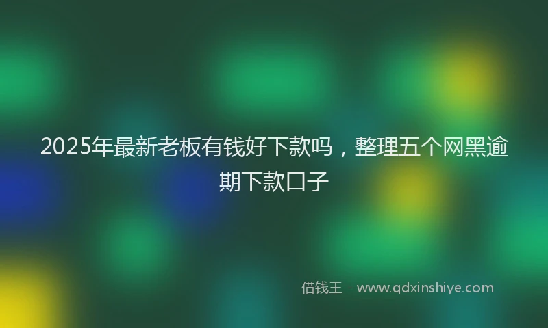 2025年最新老板有钱好下款吗，整理五个网黑逾期下款口子