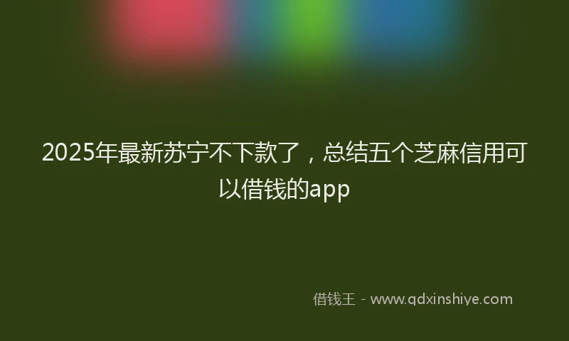 2025年最新苏宁不下款了，总结五个芝麻信用可以借钱的app
