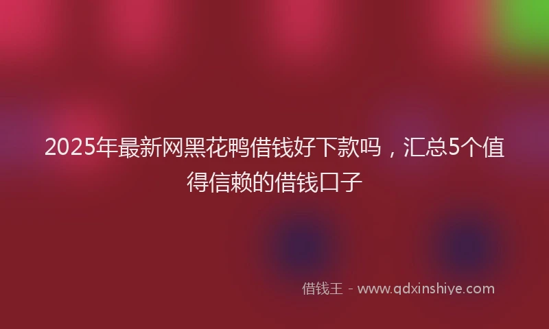 2025年最新网黑花鸭借钱好下款吗，汇总5个值得信赖的借钱口子