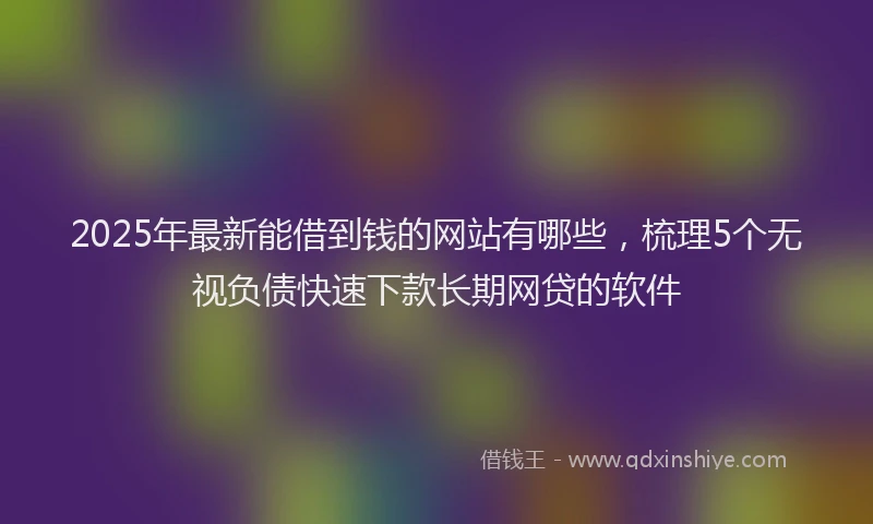 2025年最新能借到钱的网站有哪些，梳理5个无视负债快速下款长期网贷的软件