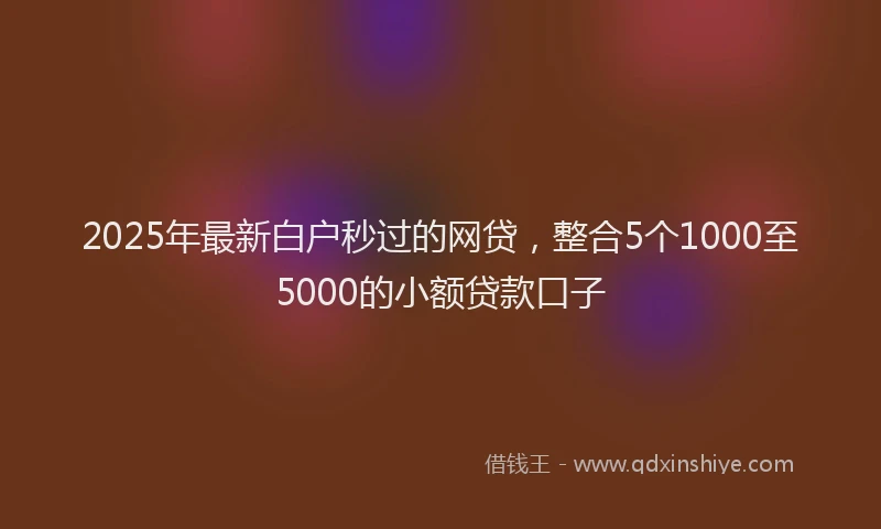 2025年最新白户秒过的网贷，整合5个1000至5000的小额贷款口子