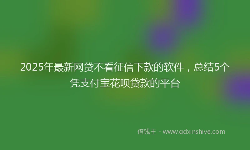 2025年最新网贷不看征信下款的软件，总结5个凭支付宝花呗贷款的平台