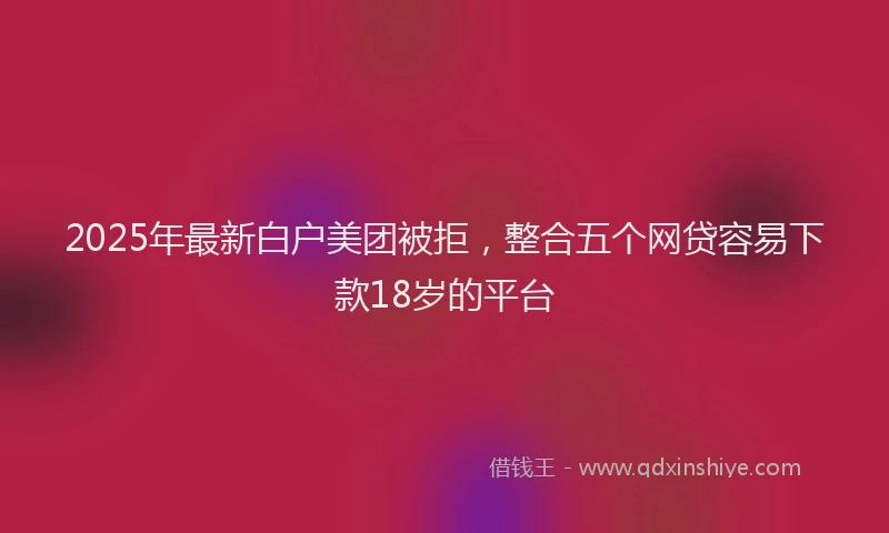 2025年最新白户美团被拒，整合五个网贷容易下款18岁的平台