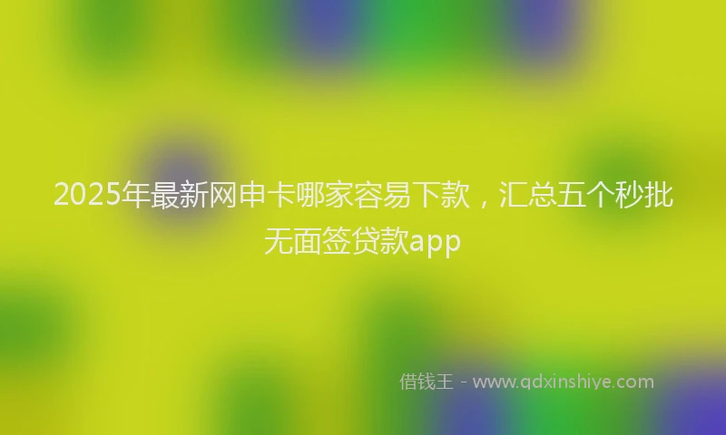2025年最新网申卡哪家容易下款，汇总五个秒批无面签贷款app