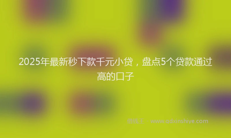 2025年最新秒下款千元小贷，盘点5个贷款通过高的口子