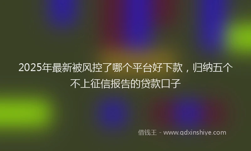 2025年最新被风控了哪个平台好下款，归纳五个不上征信报告的贷款口子