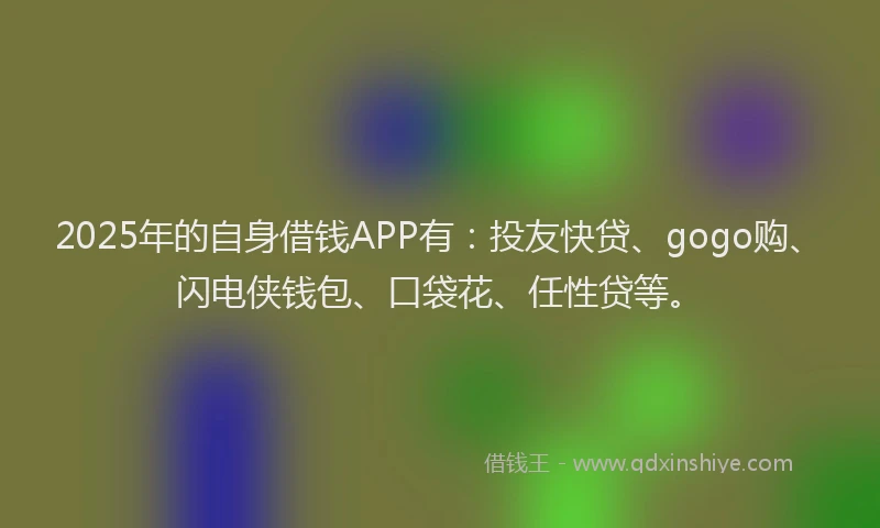 2025年的自身借钱APP有：投友快贷、gogo购、闪电侠钱包、口袋花、任性贷等。