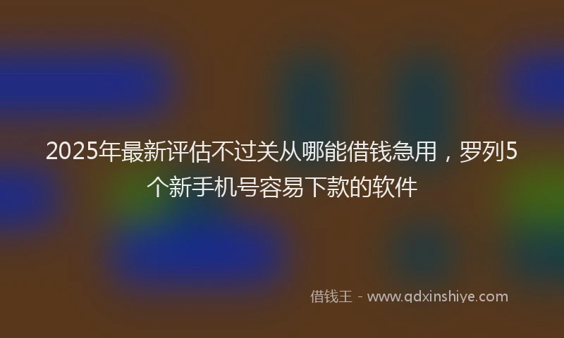 2025年最新评估不过关从哪能借钱急用，罗列5个新手机号容易下款的软件