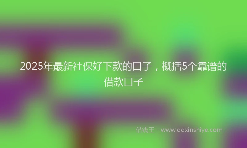 2025年最新社保好下款的口子，概括5个靠谱的借款口子