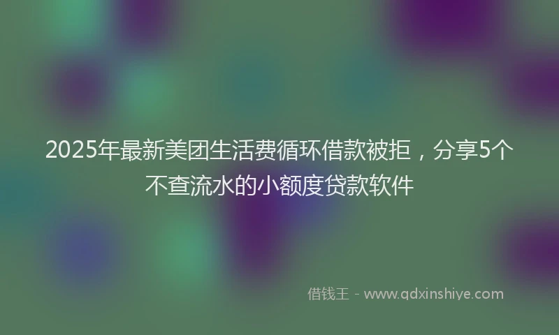 2025年最新美团生活费循环借款被拒，分享5个不查流水的小额度贷款软件