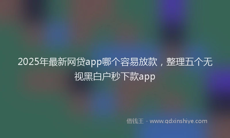 2025年最新网贷app哪个容易放款，整理五个无视黑白户秒下款app