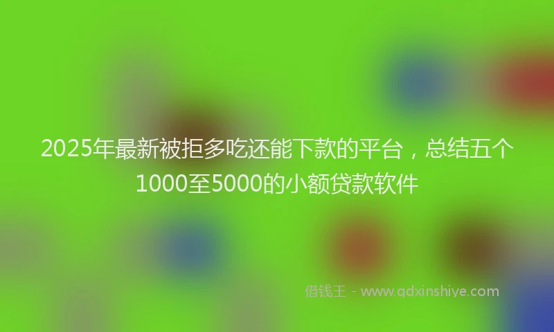 2025年最新被拒多吃还能下款的平台，总结五个1000至5000的小额贷款软件