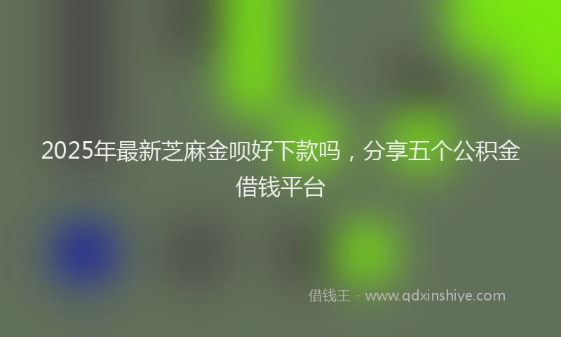 2025年最新芝麻金呗好下款吗，分享五个公积金借钱平台