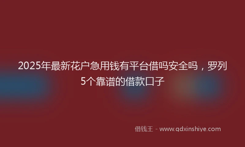 2025年最新花户急用钱有平台借吗安全吗，罗列5个靠谱的借款口子
