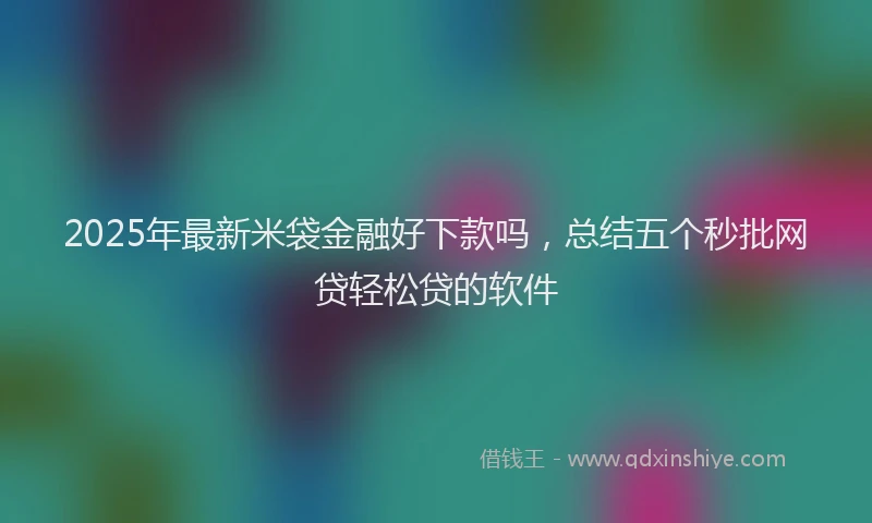 2025年最新米袋金融好下款吗，总结五个秒批网贷轻松贷的软件