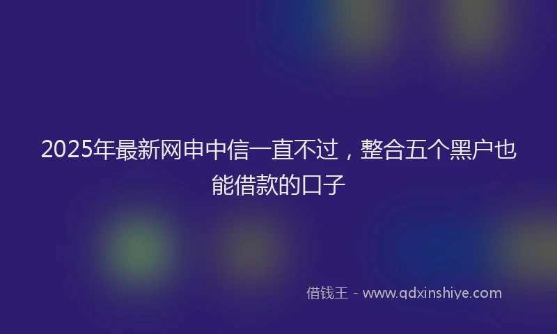 2025年最新网申中信一直不过，整合五个黑户也能借款的口子