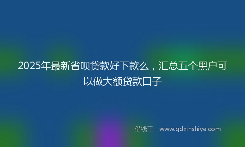 2025年最新省呗贷款好下款么，汇总五个黑户可以做大额贷款口子