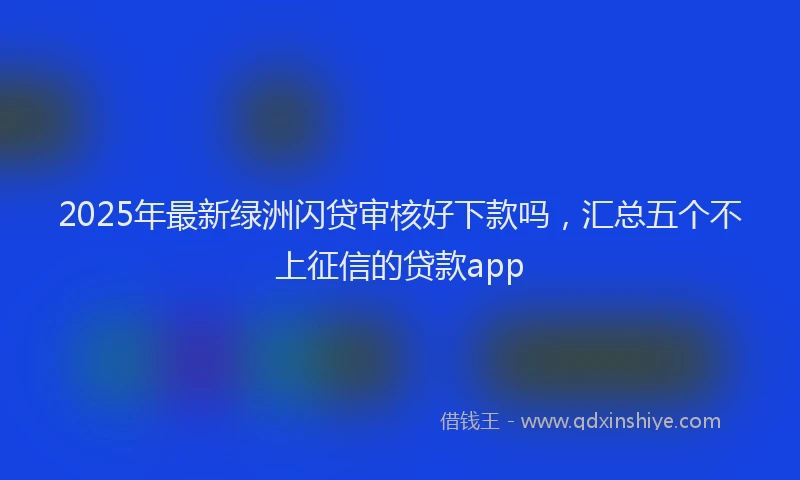 2025年最新绿洲闪贷审核好下款吗，汇总五个不上征信的贷款app