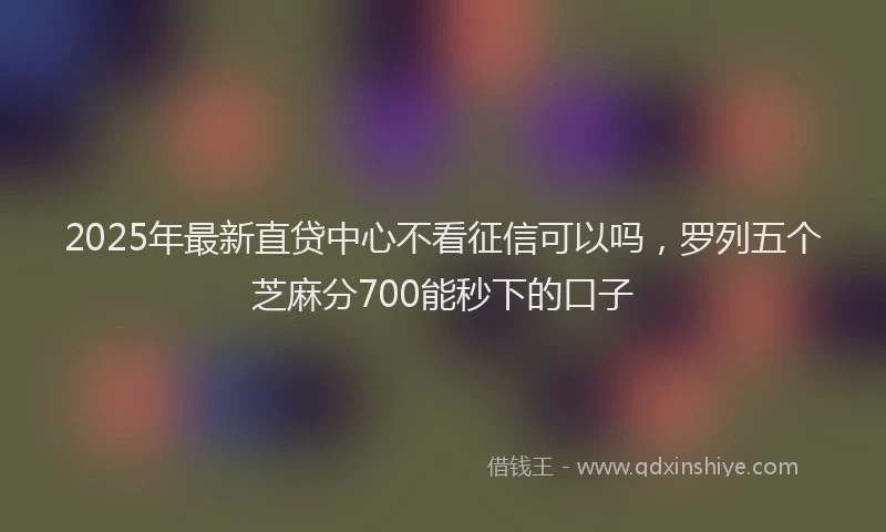 2025年最新直贷中心不看征信可以吗，罗列五个芝麻分700能秒下的口子