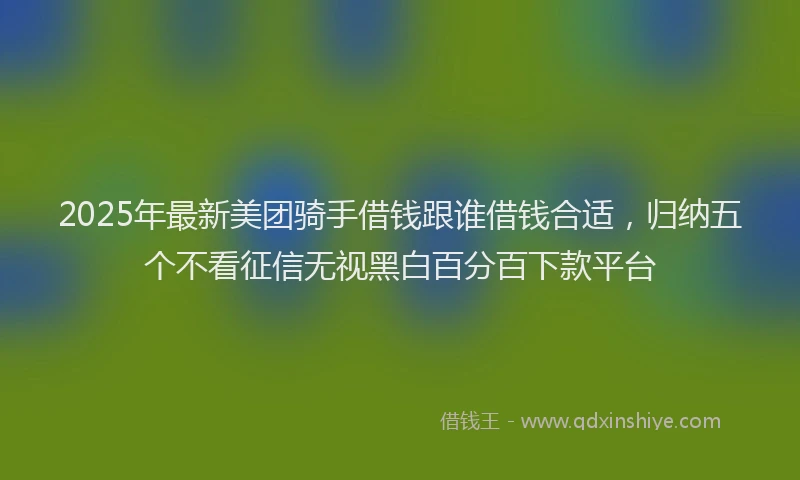 2025年最新美团骑手借钱跟谁借钱合适，归纳五个不看征信无视黑白百分百下款平台