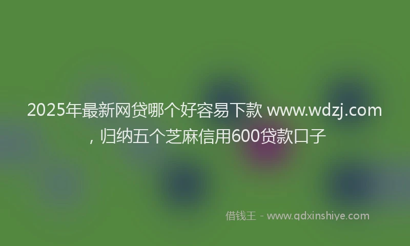 2025年最新网贷哪个好容易下款 www.wdzj.com，归纳五个芝麻信用600贷款口子