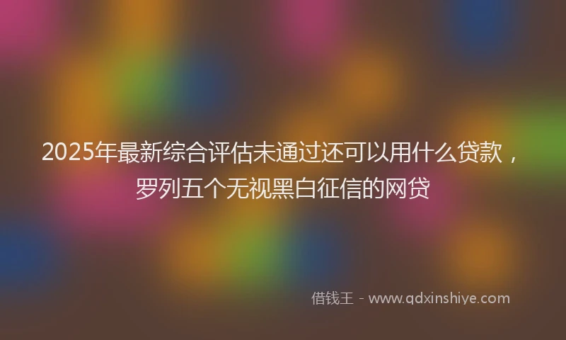 2025年最新综合评估未通过还可以用什么贷款，罗列五个无视黑白征信的网贷