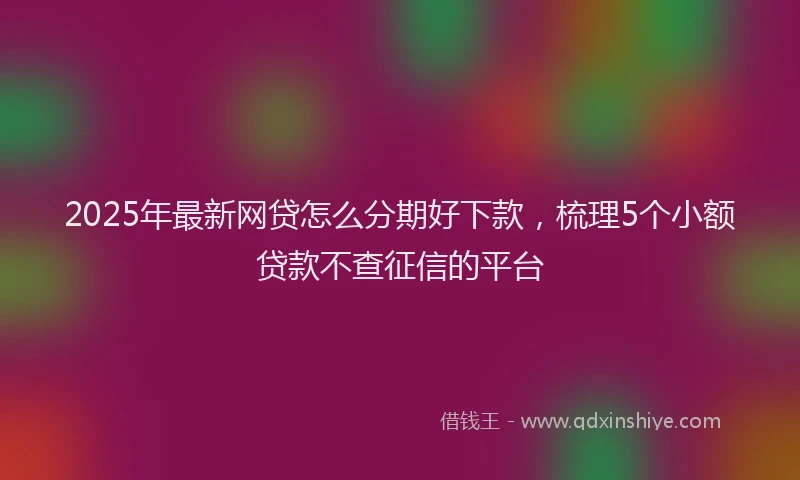 2025年最新网贷怎么分期好下款，梳理5个小额贷款不查征信的平台