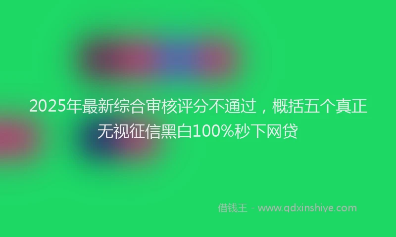 2025年最新综合审核评分不通过，概括五个真正无视征信黑白100%秒下网贷