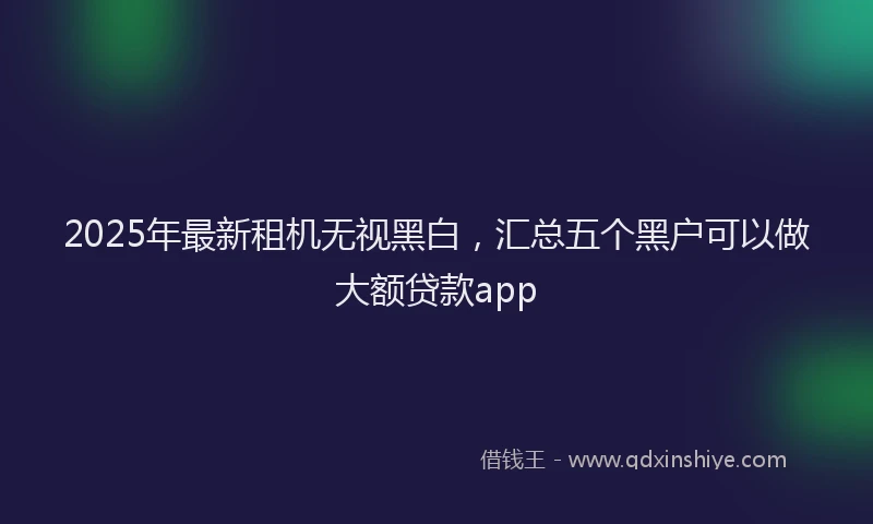 2025年最新租机无视黑白，汇总五个黑户可以做大额贷款app