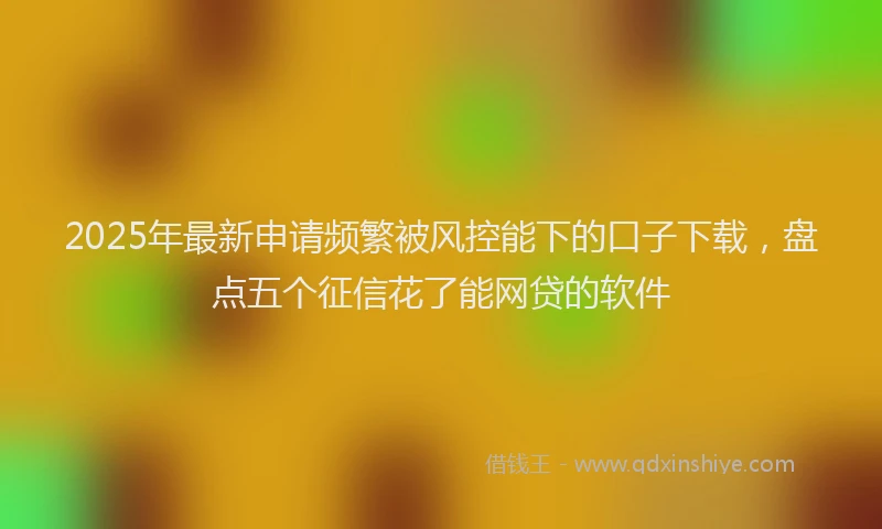 2025年最新申请频繁被风控能下的口子下载，盘点五个征信花了能网贷的软件