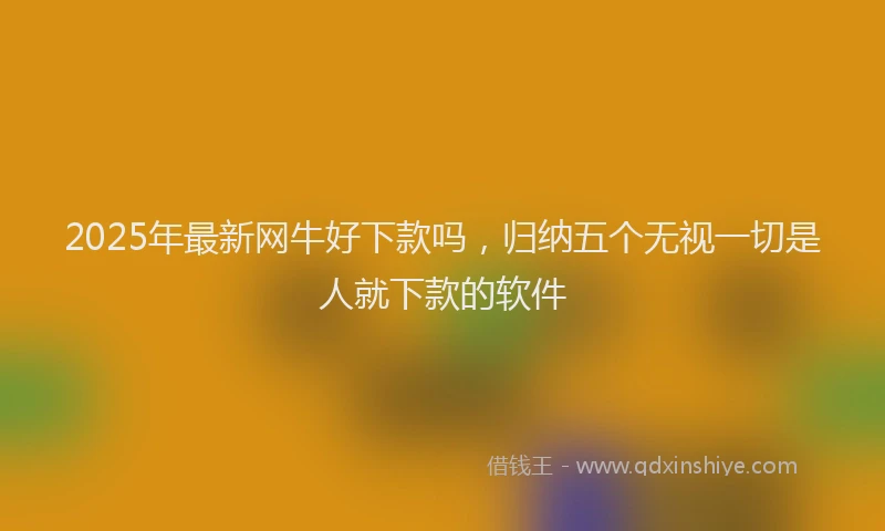 2025年最新网牛好下款吗，归纳五个无视一切是人就下款的软件