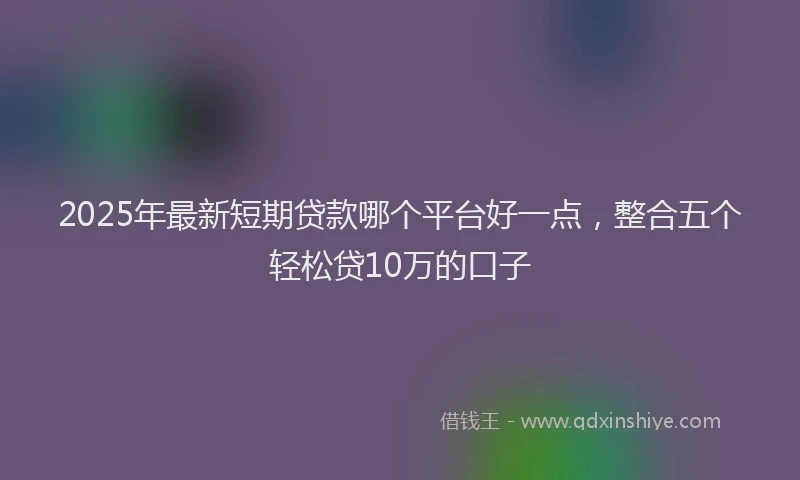 2025年最新短期贷款哪个平台好一点，整合五个轻松贷10万的口子