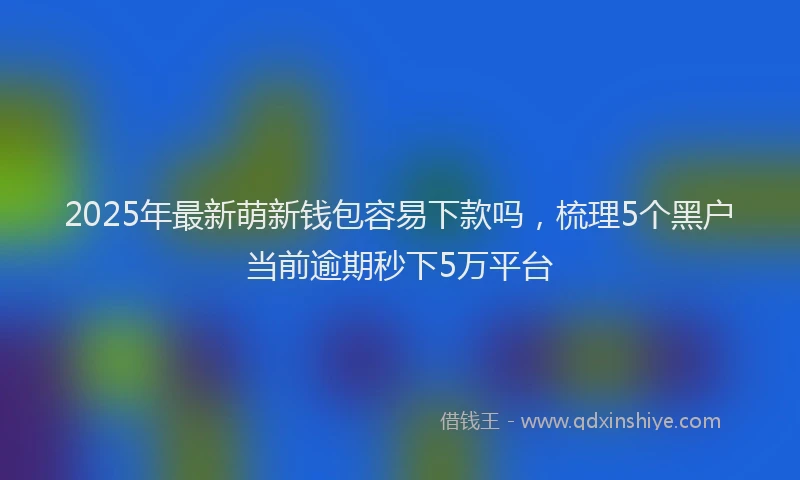 2025年最新萌新钱包容易下款吗，梳理5个黑户当前逾期秒下5万平台