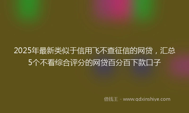 2025年最新类似于信用飞不查征信的网贷，汇总5个不看综合评分的网贷百分百下款口子