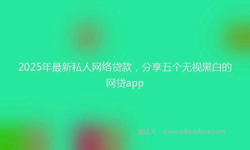 2025年最新私人网络贷款，分享五个无视黑白的网贷app
