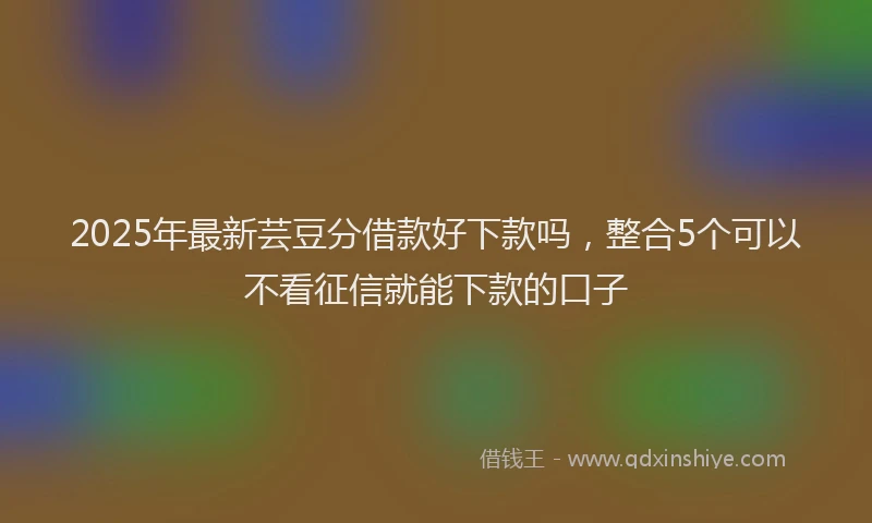 2025年最新芸豆分借款好下款吗，整合5个可以不看征信就能下款的口子