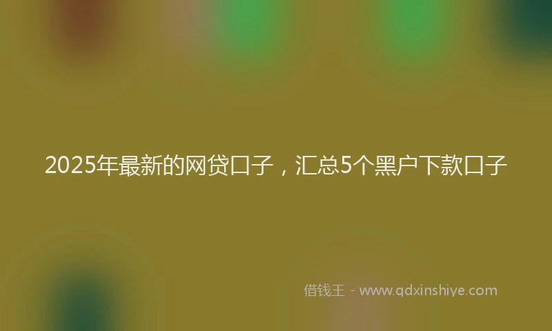 2025年最新的网贷口子，汇总5个黑户下款口子