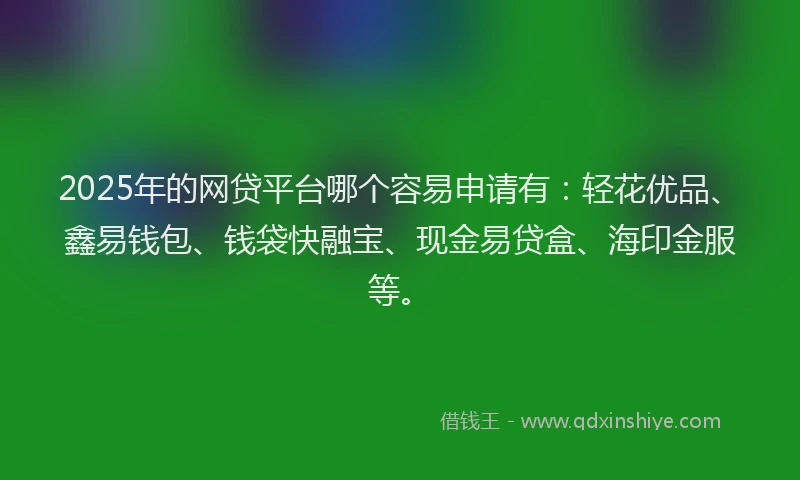 2025年的网贷平台哪个容易申请有：轻花优品、鑫易钱包、钱袋快融宝、现金易贷盒、海印金服等。