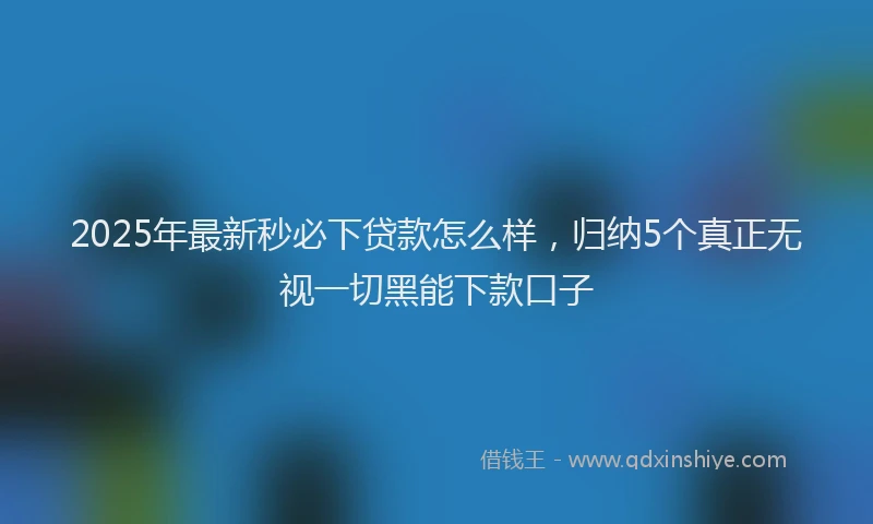 2025年最新秒必下贷款怎么样，归纳5个真正无视一切黑能下款口子